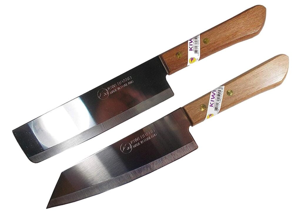 Kiwi Knife Cook Utility Knives Cutlery Steak Wood Handle Kitchen Tool Sharp Blade 6.5" Stainless Steel 1 set (2 Pcs)